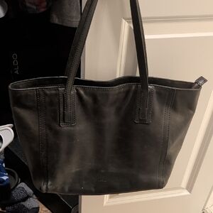 Fossil Black Leather Tote Bag